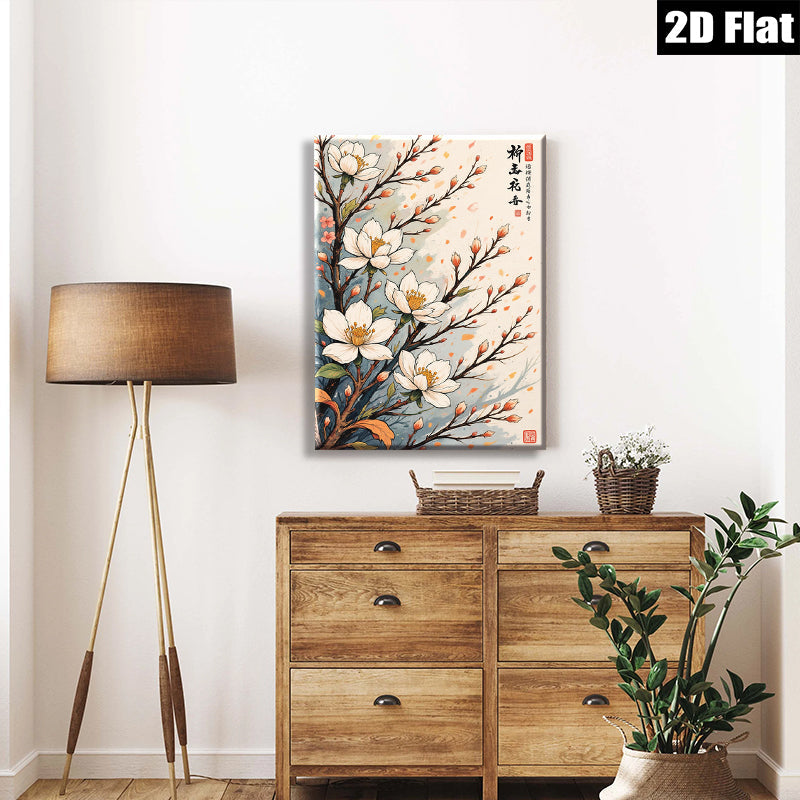 2D flat 1pc blooming plum blossoms wall art canvas prints botanical floral paintings bedroom living room d��cor farmhouse style gallery wrapped modern minimalist art