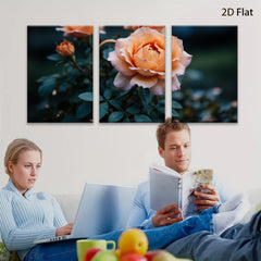 2D flat 1pc blooming rose garden wall art canvas prints for living room bedroom home decor farmhouse style botanical floral modern minimalist gallery wrapped
