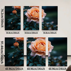 2D flat 1pc blooming rose garden wall art canvas prints for living room bedroom home decor farmhouse style botanical floral modern minimalist gallery wrapped