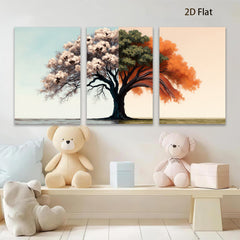 2D flat 1pc blooming seasonal tree canvas wall art for living room bedroom home decor farmhouse style gallery wrapped modern minimalist artwork