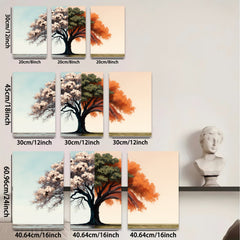 2D flat 1pc blooming seasonal tree canvas wall art for living room bedroom home decor farmhouse style gallery wrapped modern minimalist artwork