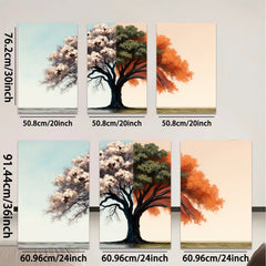 2D flat 1pc blooming seasonal tree canvas wall art for living room bedroom home decor farmhouse style gallery wrapped modern minimalist artwork