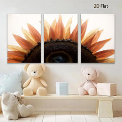 2D flat 1pc blooming sunflower closeup vibrant wall art farmhouse decor living room bedroom gallery wrapped canvas print modern botanical nature artwork inspiring cozy home style