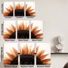 2D flat 1pc blooming sunflower closeup vibrant wall art farmhouse decor living room bedroom gallery wrapped canvas print modern botanical nature artwork inspiring cozy home style