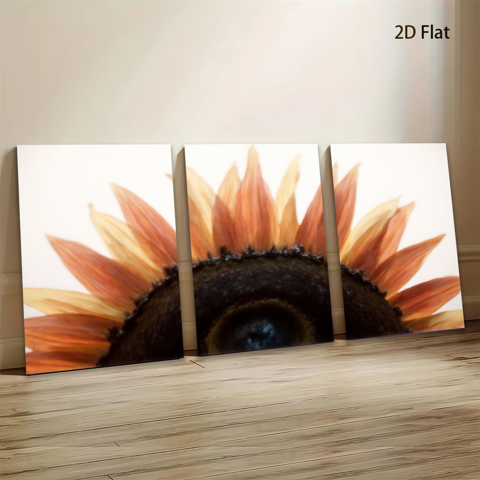 2D flat 1pc blooming sunflower closeup vibrant wall art farmhouse decor living room bedroom gallery wrapped canvas print modern botanical nature artwork inspiring cozy home style