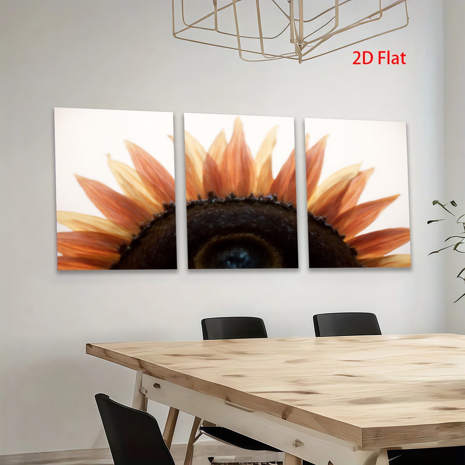 2D flat 1pc blooming sunflower closeup vibrant wall art farmhouse decor living room bedroom gallery wrapped canvas print modern botanical nature artwork inspiring cozy home style