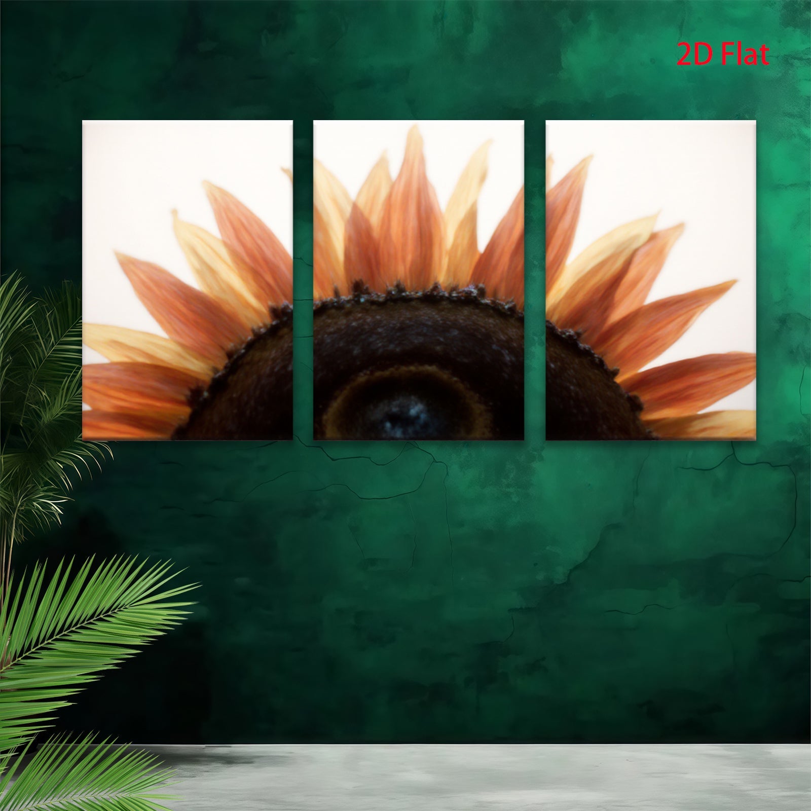 2D flat 1pc blooming sunflower closeup vibrant wall art farmhouse decor living room bedroom gallery wrapped canvas print modern botanical nature artwork inspiring cozy home style