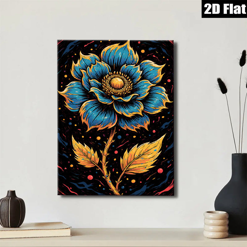 2D flat 1pc blooming vibrant floral artwork modern farmhouse wall decor living room bedroom gallery wrapped canvas prints botanical nature inspired cozy home accent