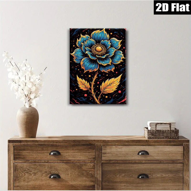 2D flat 1pc blooming vibrant floral artwork modern farmhouse wall decor living room bedroom gallery wrapped canvas prints botanical nature inspired cozy home accent