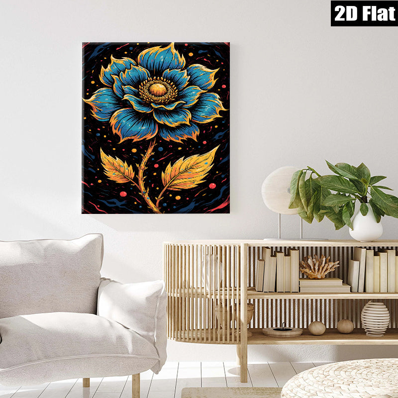2D flat 1pc blooming vibrant floral artwork modern farmhouse wall decor living room bedroom gallery wrapped canvas prints botanical nature inspired cozy home accent