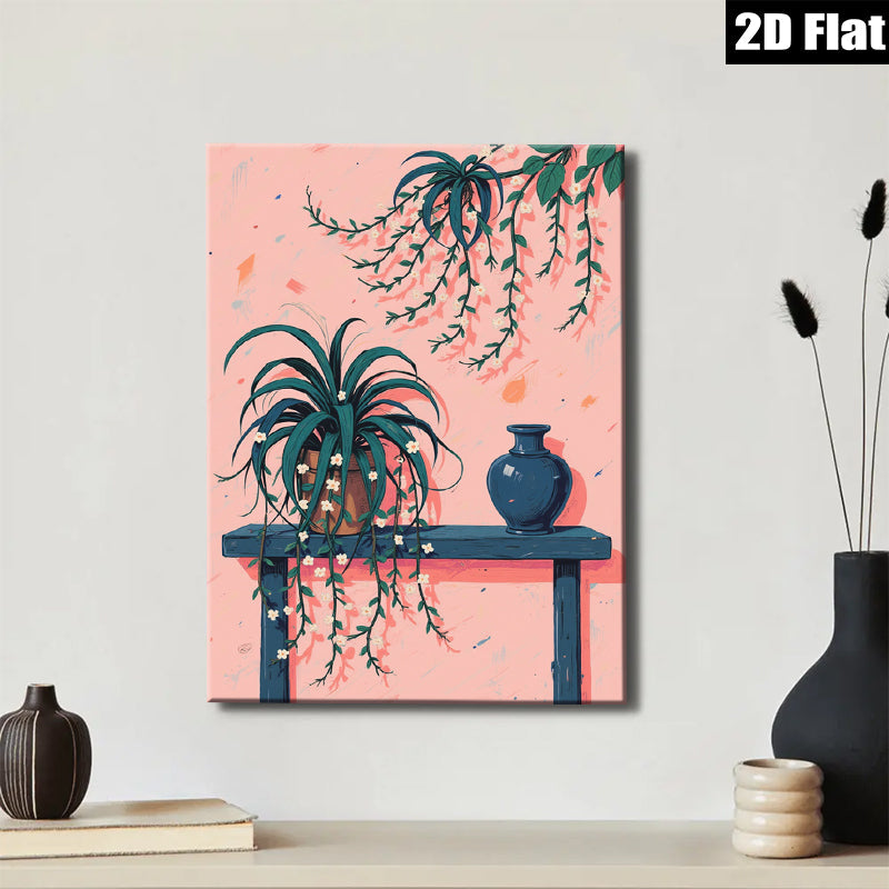 2D flat 1pc blooming vines botanical wall art for living room bedroom gallery wrapped canvas print modern farmhouse d��cor cozy vibes