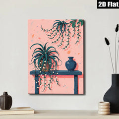 2D flat 1pc blooming vines botanical wall art for living room bedroom gallery wrapped canvas print modern farmhouse d��cor cozy vibes