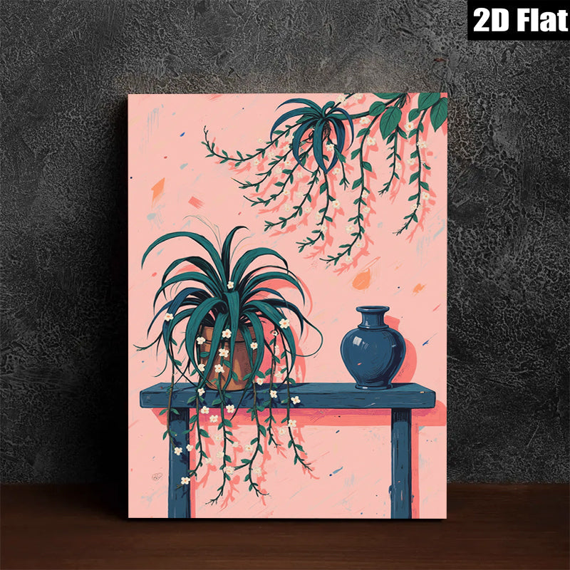 2D flat 1pc blooming vines botanical wall art for living room bedroom gallery wrapped canvas print modern farmhouse d��cor cozy vibes