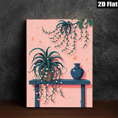 2D flat 1pc blooming vines botanical wall art for living room bedroom gallery wrapped canvas print modern farmhouse d��cor cozy vibes