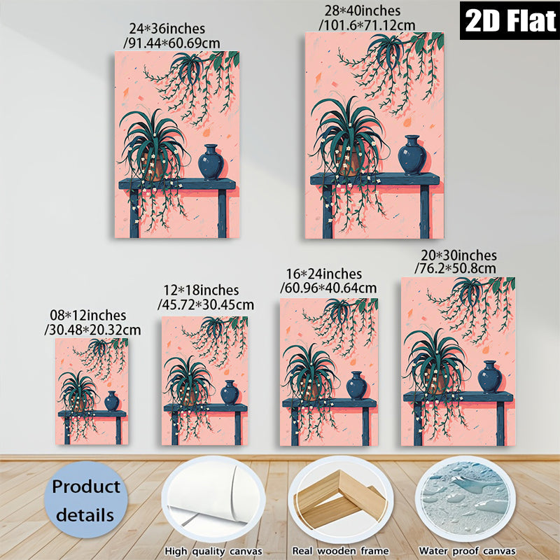 2D flat 1pc blooming vines botanical wall art for living room bedroom gallery wrapped canvas print modern farmhouse d��cor cozy vibes
