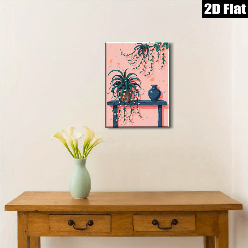 2D flat 1pc blooming vines botanical wall art for living room bedroom gallery wrapped canvas print modern farmhouse d��cor cozy vibes
