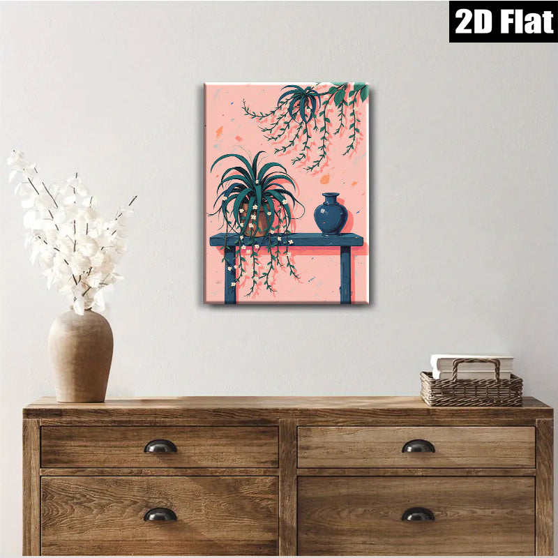 2D flat 1pc blooming vines botanical wall art for living room bedroom gallery wrapped canvas print modern farmhouse d��cor cozy vibes