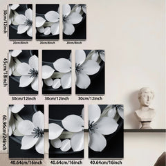 2D flat 1pc blooming white dogwood floral wall art canvas print bedroom living room farmhouse modern gallery wrapped stretched framed ready to hang