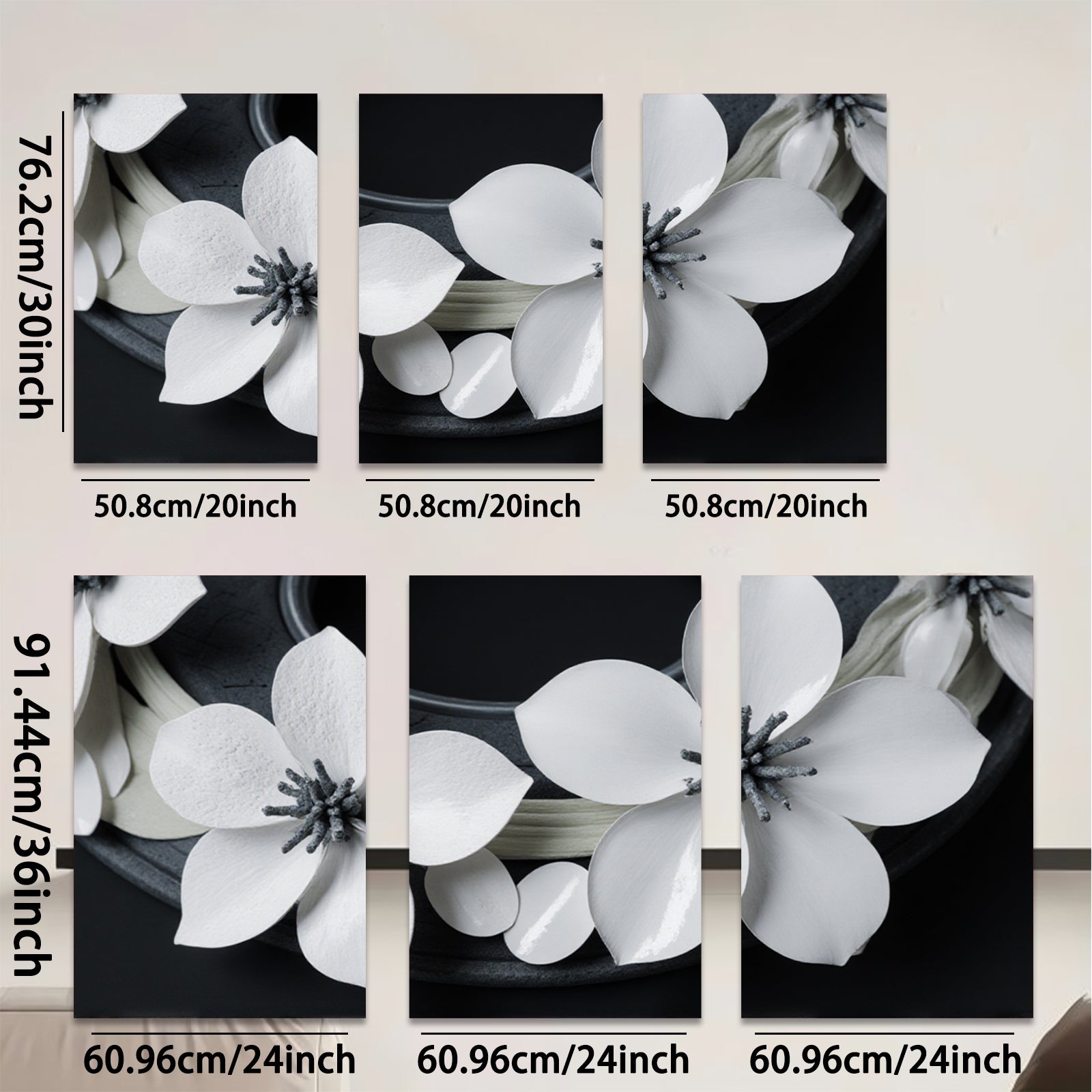 2D flat 1pc blooming white dogwood floral wall art canvas print bedroom living room farmhouse modern gallery wrapped stretched framed ready to hang