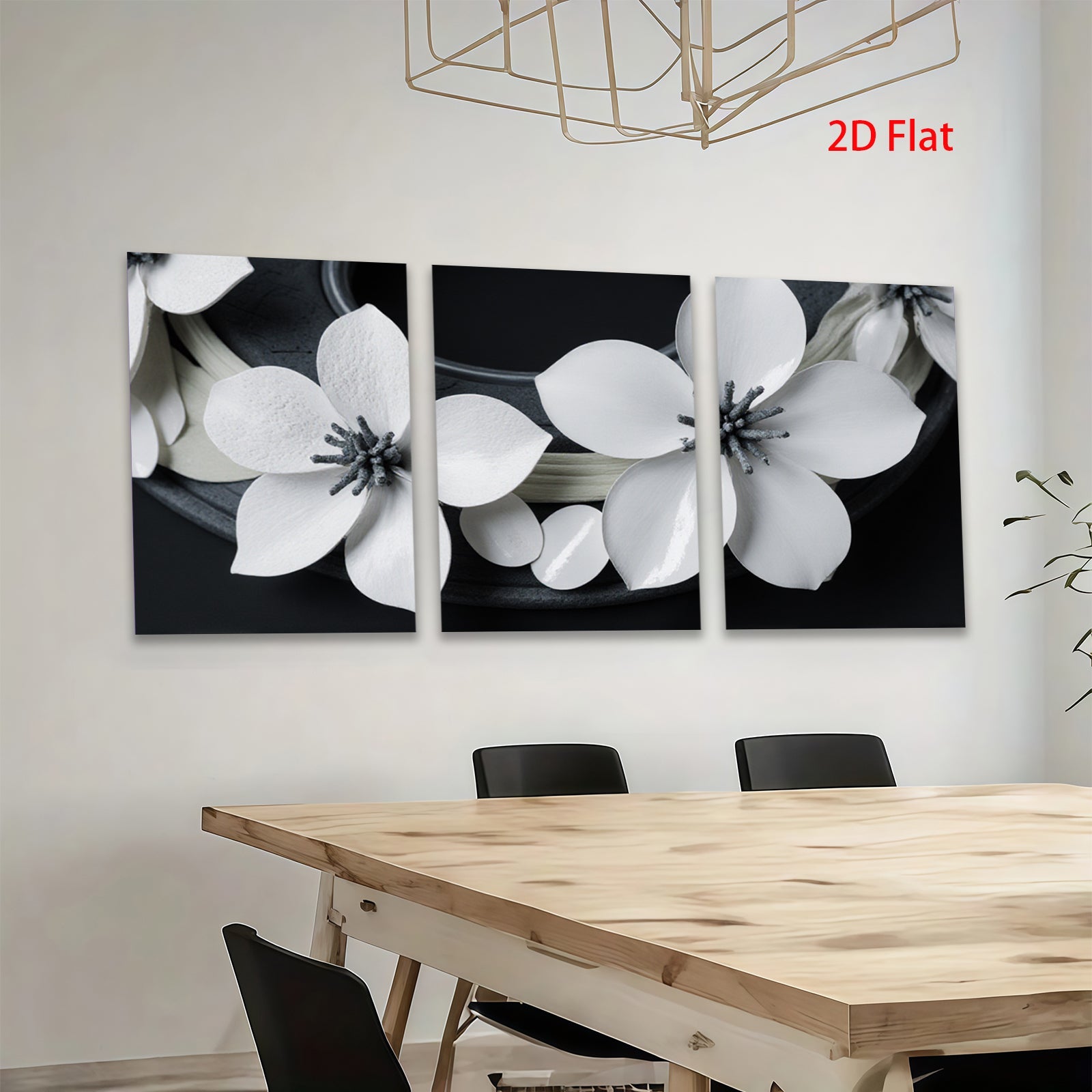 2D flat 1pc blooming white dogwood floral wall art canvas print bedroom living room farmhouse modern gallery wrapped stretched framed ready to hang