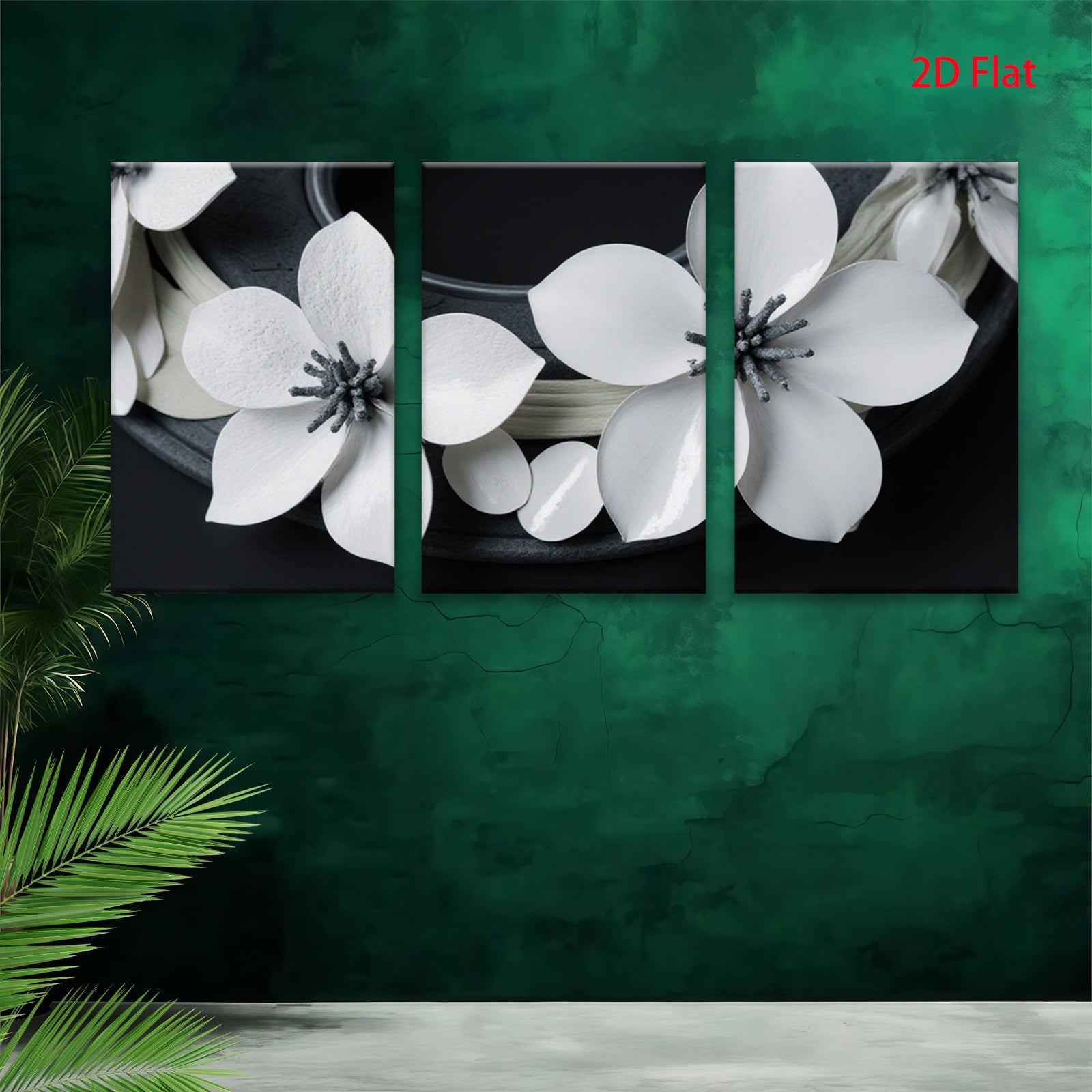 2D flat 1pc blooming white dogwood floral wall art canvas print bedroom living room farmhouse modern gallery wrapped stretched framed ready to hang