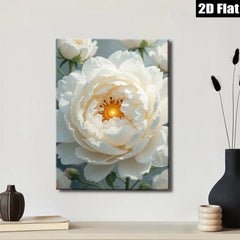 2D flat 1pc blooming white peony floral artwork for living room bedroom gallery wall d��cor farmhouse style modern aesthetic canvas prints