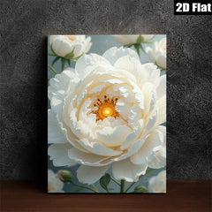 2D flat 1pc blooming white peony floral artwork for living room bedroom gallery wall d��cor farmhouse style modern aesthetic canvas prints