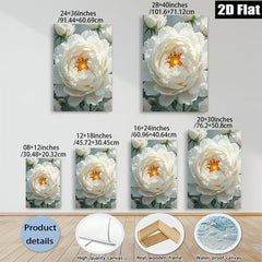 2D flat 1pc blooming white peony floral artwork for living room bedroom gallery wall d��cor farmhouse style modern aesthetic canvas prints