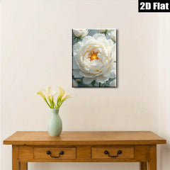 2D flat 1pc blooming white peony floral artwork for living room bedroom gallery wall d��cor farmhouse style modern aesthetic canvas prints
