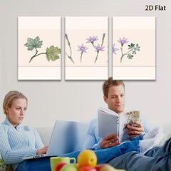 2D flat 1pc blooming wildflower botanical print farmhouse wall art bedroom living room decor gallery wrapped canvas prints modern minimalist