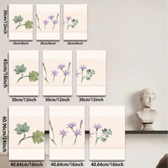 2D flat 1pc blooming wildflower botanical print farmhouse wall art bedroom living room decor gallery wrapped canvas prints modern minimalist