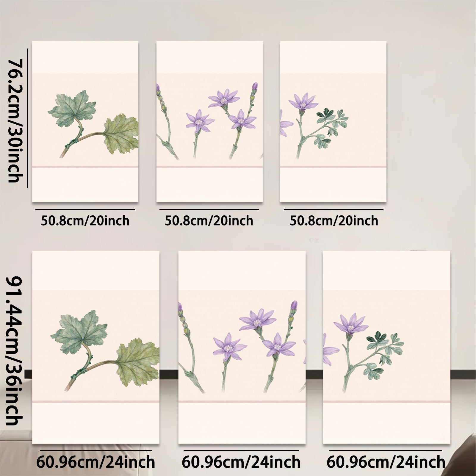 2D flat 1pc blooming wildflower botanical print farmhouse wall art bedroom living room decor gallery wrapped canvas prints modern minimalist