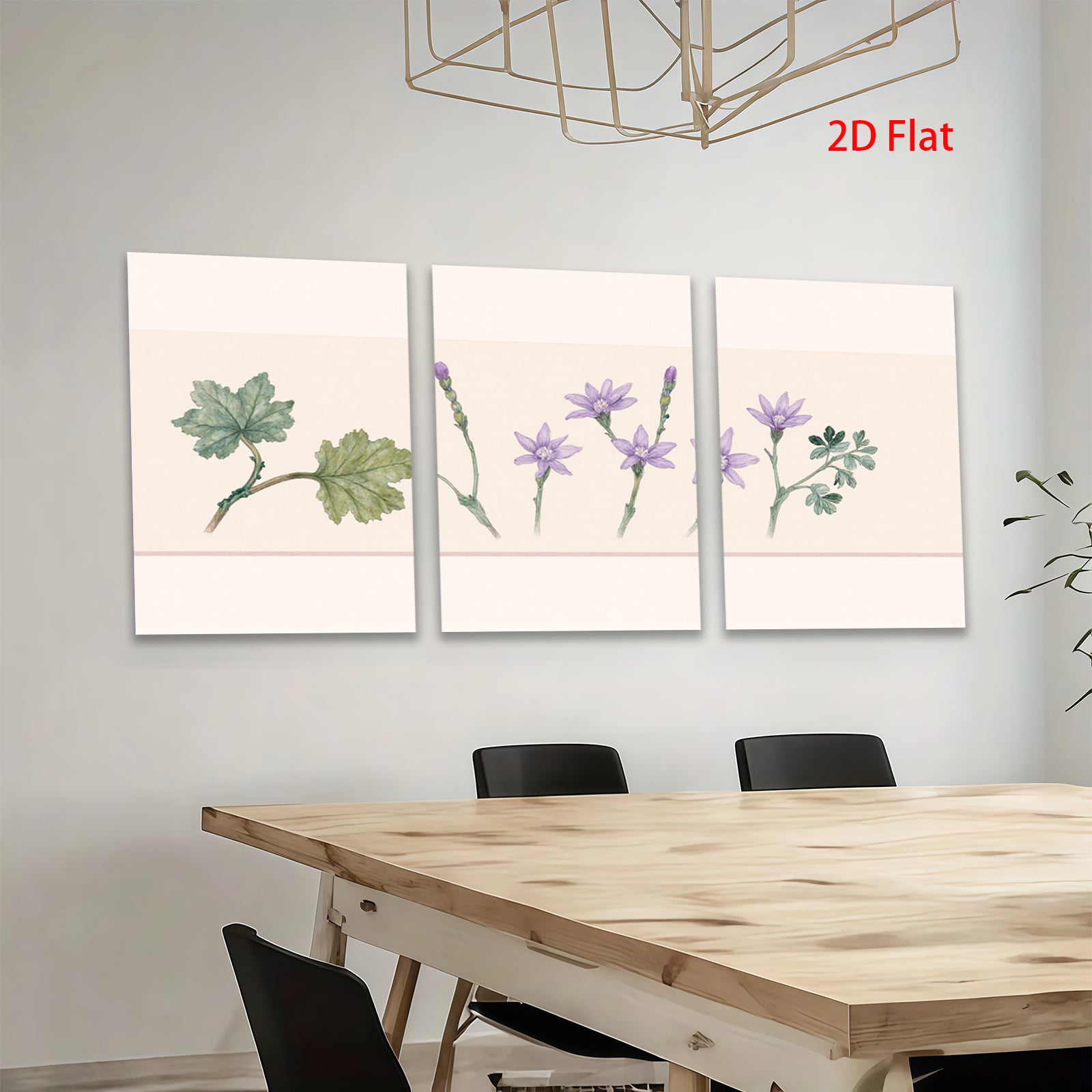 2D flat 1pc blooming wildflower botanical print farmhouse wall art bedroom living room decor gallery wrapped canvas prints modern minimalist