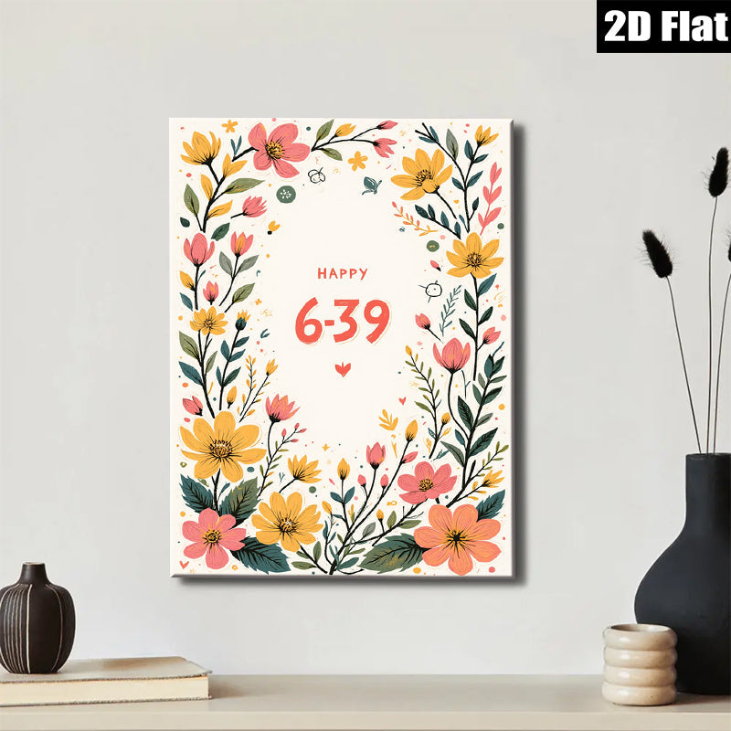 2D flat 1pc blooming wildflower botanical wall art print for living room bedroom home decor farmhouse style gallery wrapped canvas modern minimalist aesthetic