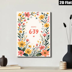 2D flat 1pc blooming wildflower botanical wall art print for living room bedroom home decor farmhouse style gallery wrapped canvas modern minimalist aesthetic