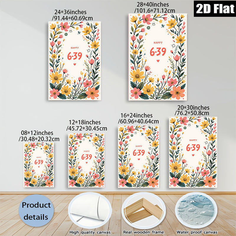 2D flat 1pc blooming wildflower botanical wall art print for living room bedroom home decor farmhouse style gallery wrapped canvas modern minimalist aesthetic