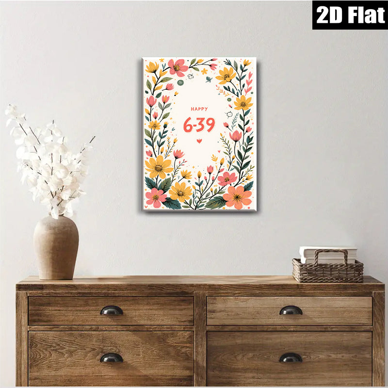 2D flat 1pc blooming wildflower botanical wall art print for living room bedroom home decor farmhouse style gallery wrapped canvas modern minimalist aesthetic