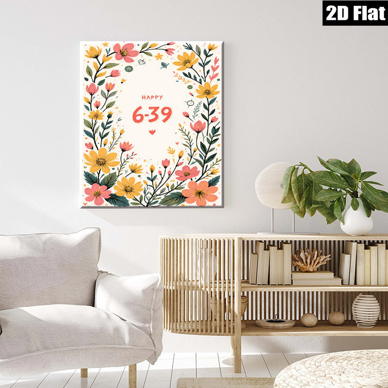 2D flat 1pc blooming wildflower botanical wall art print for living room bedroom home decor farmhouse style gallery wrapped canvas modern minimalist aesthetic