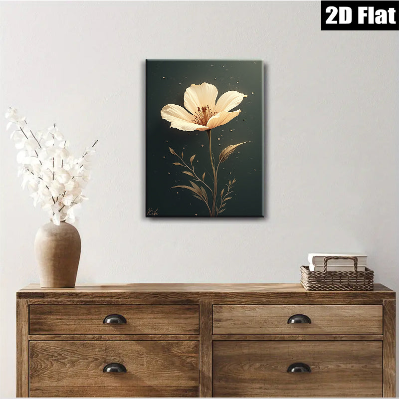 2D flat 1pc blooming wildflower canvas wall art for living room bedroom home decor farmhouse style modern aesthetic gallery wrapped prints