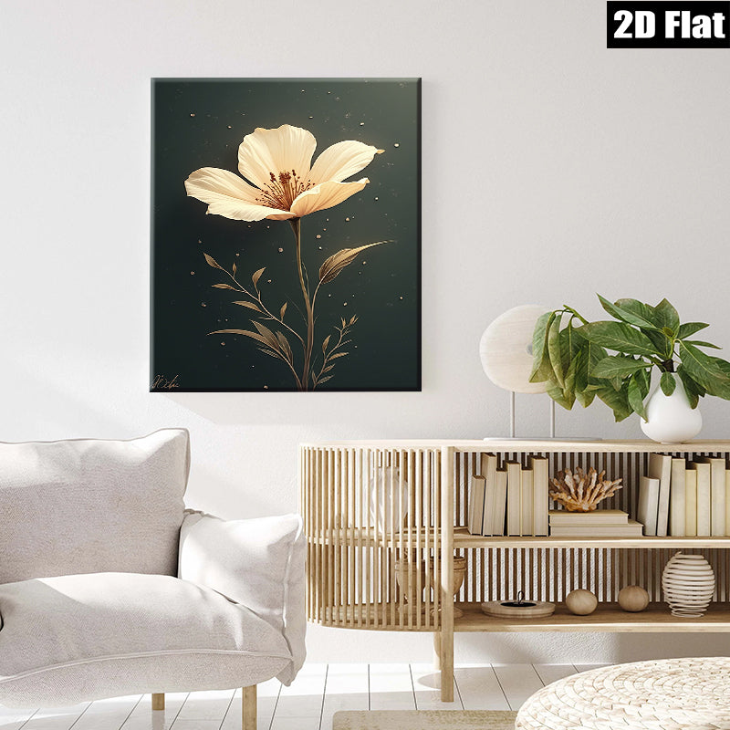 2D flat 1pc blooming wildflower canvas wall art for living room bedroom home decor farmhouse style modern aesthetic gallery wrapped prints