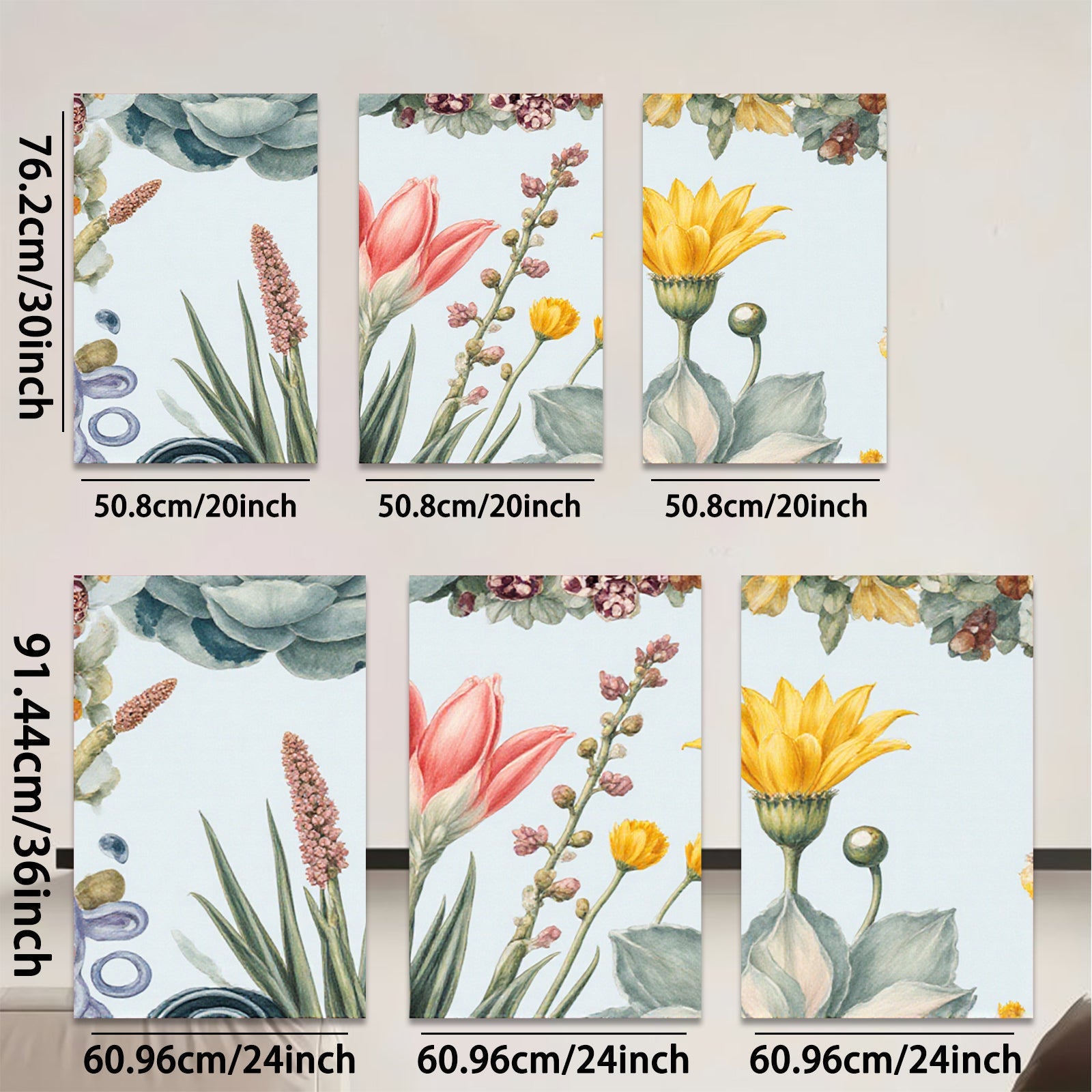 2D flat 1pc blooming wildflowers botanical art print for living room bedroom home wall decor farmhouse style gallery wrapped canvas modern minimalist