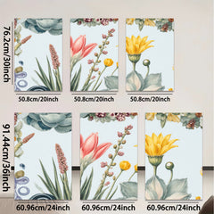 2D flat 1pc blooming wildflowers botanical art print for living room bedroom home wall decor farmhouse style gallery wrapped canvas modern minimalist