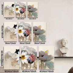 2D flat 1pc blooming wildflowers botanical wall art canvas prints for living room bedroom home decor farmhouse style modern minimalist gallery wrapped