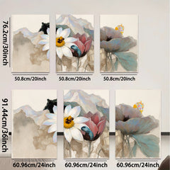 2D flat 1pc blooming wildflowers botanical wall art canvas prints for living room bedroom home decor farmhouse style modern minimalist gallery wrapped