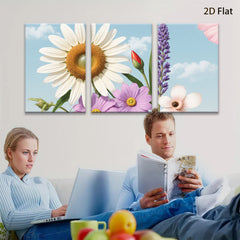 2D flat 1pc blooming wildflowers garden wall art canvas prints bedroom living room decor farmhouse style modern botanical prints cozy home