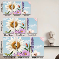 2D flat 1pc blooming wildflowers garden wall art canvas prints bedroom living room decor farmhouse style modern botanical prints cozy home