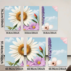 2D flat 1pc blooming wildflowers garden wall art canvas prints bedroom living room decor farmhouse style modern botanical prints cozy home