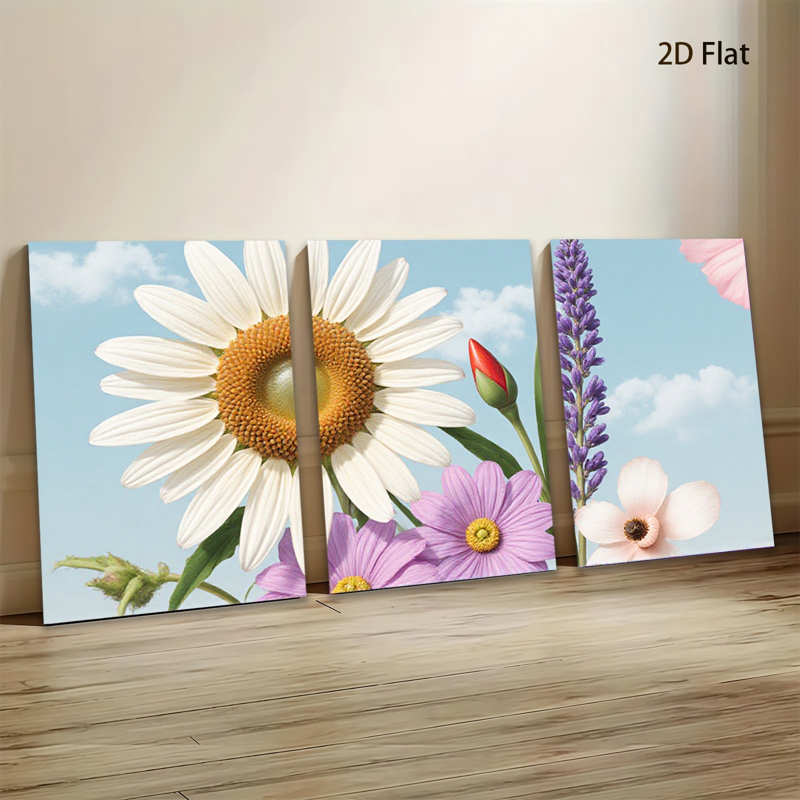 2D flat 1pc blooming wildflowers garden wall art canvas prints bedroom living room decor farmhouse style modern botanical prints cozy home