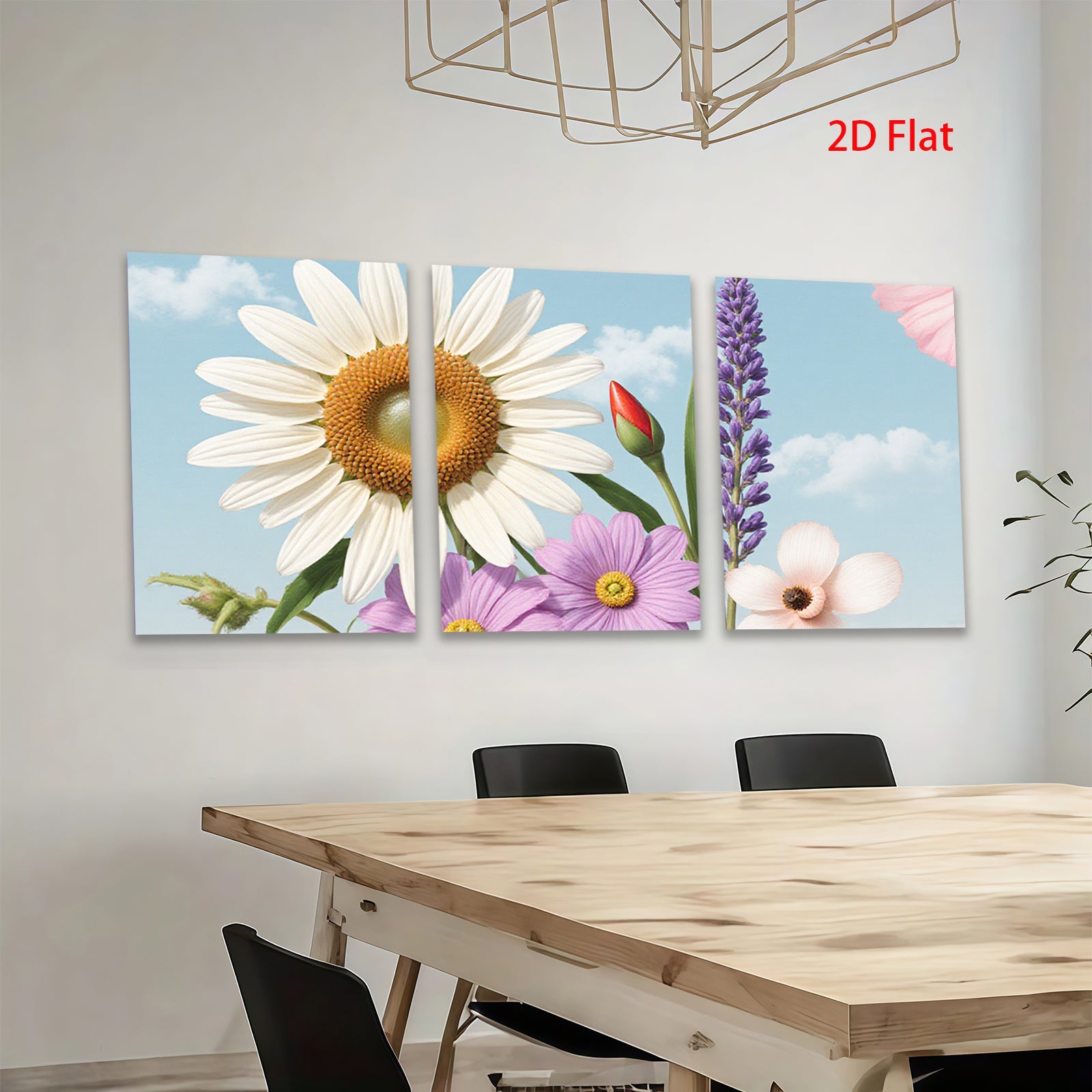 2D flat 1pc blooming wildflowers garden wall art canvas prints bedroom living room decor farmhouse style modern botanical prints cozy home