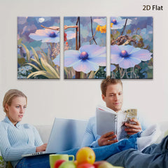 2D flat 1pc blooming wildflowers serene garden wall art bedroom living room farmhouse modern gallery wrapped canvas prints ready to hang